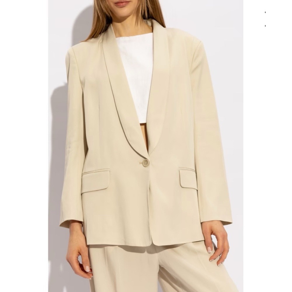 MUNTHE Kliomi blazer 40 L Beige single-breasted Jacket Oversized Linen Blend